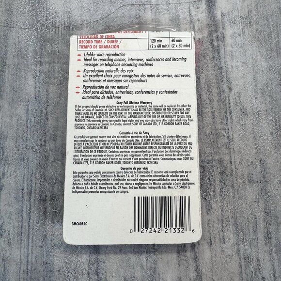 2 Sony MC-60 Cassettes Brand New Open Package. - Picture 2 of 3